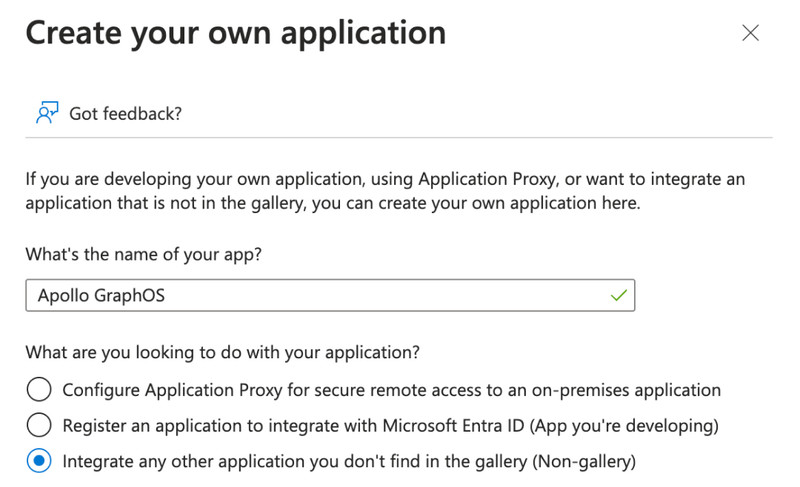 Application creation in Microsoft Entra ID